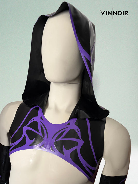 Silenzio Hooded sleeveless crop top